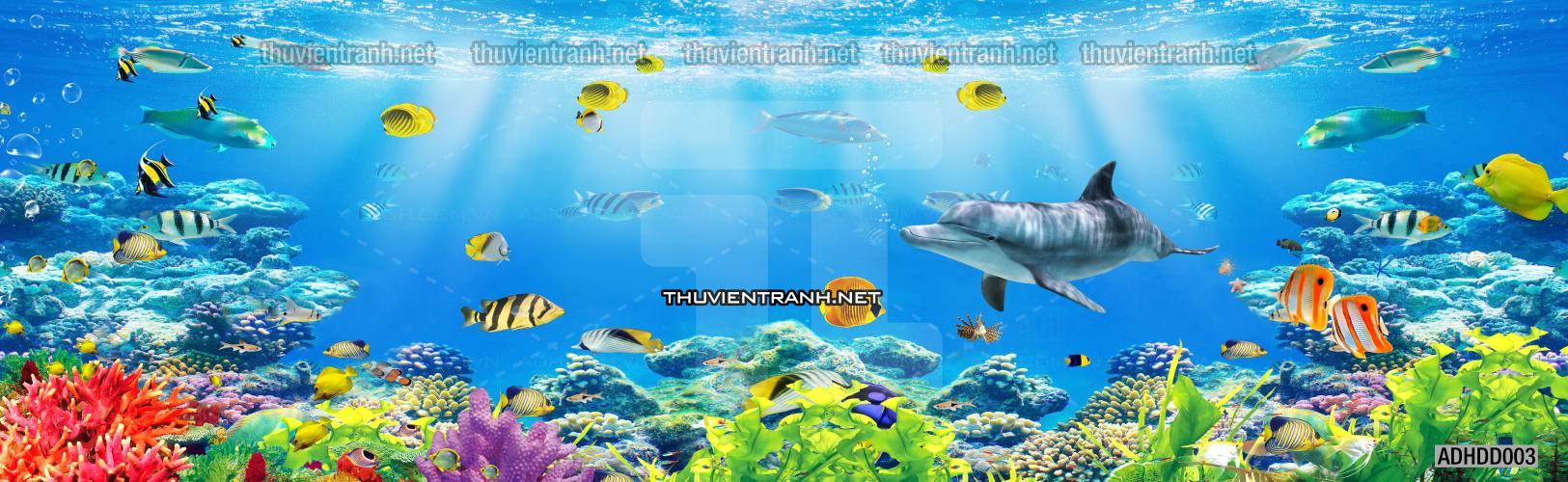 Tranh 3D cảnh dưới đáy Đại Dương xanh, tranh dán tường trang trí sinh vật Biển - Kết quả tìm kiếm tranh tường