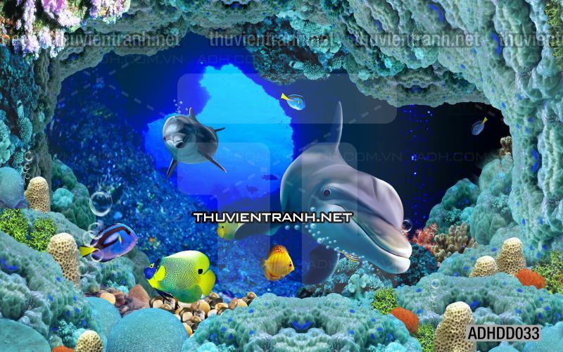 Tranh 3D cảnh dưới đáy Đại Dương xanh, tranh dán tường trang trí sinh vật Biển - Kết quả tìm kiếm tranh tường