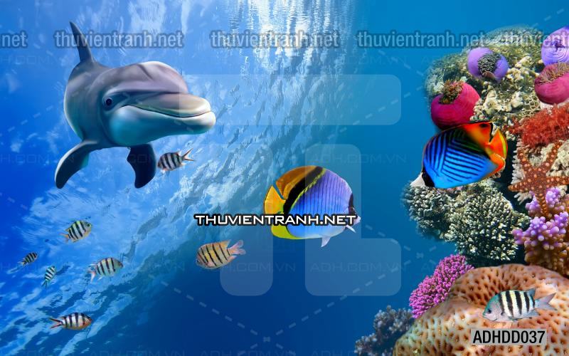 Tranh 3D cảnh dưới đáy Đại Dương xanh, tranh dán tường trang trí sinh vật Biển - Kết quả tìm kiếm tranh tường