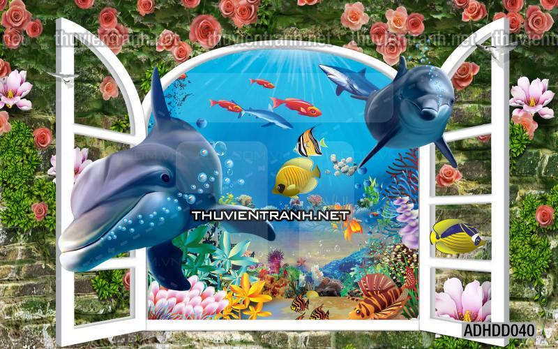 Tranh 3D cảnh dưới đáy Đại Dương xanh, tranh dán tường trang trí sinh vật Biển - Kết quả tìm kiếm tranh tường