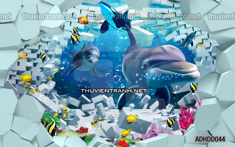 Tranh 3D cảnh dưới đáy Đại Dương xanh, tranh dán tường trang trí sinh vật Biển - Kết quả tìm kiếm tranh tường