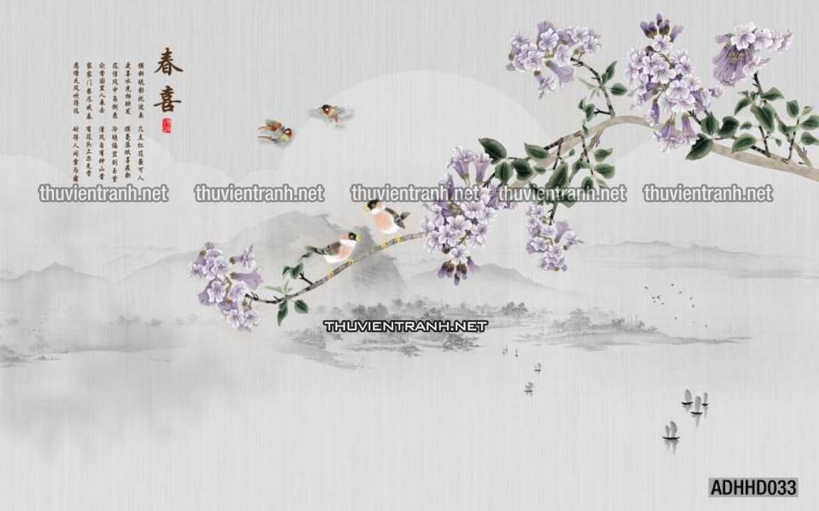 Hoa Đào, Hoa Mộc Lan, phong cách trang trí Chinoiserier, Tranh vẽ hoa Trung Quốc - Kết quả tìm kiếm tranh tường