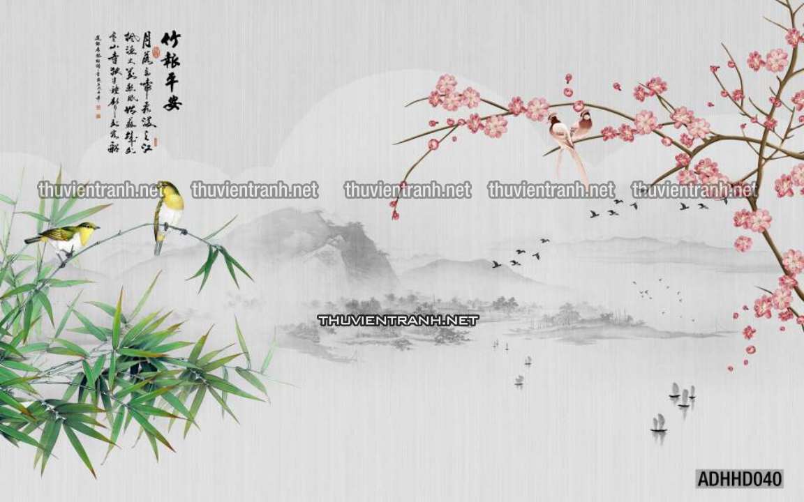 Hoa Đào, Hoa Mộc Lan, phong cách trang trí Chinoiserier, Tranh vẽ hoa Trung Quốc - Kết quả tìm kiếm tranh tường
