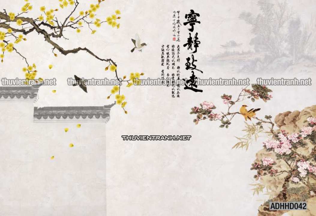 Hoa Đào, Hoa Mộc Lan, phong cách trang trí Chinoiserier, Tranh vẽ hoa Trung Quốc - Kết quả tìm kiếm tranh tường