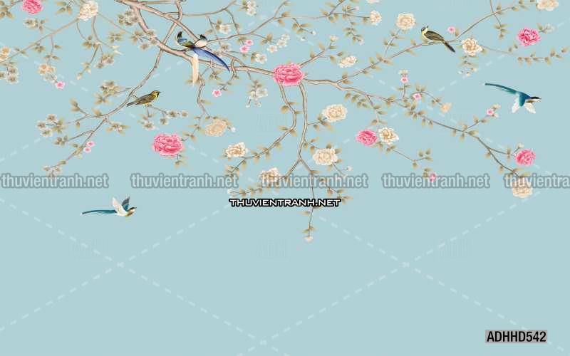 Hoa Đào, Hoa Mộc Lan, phong cách trang trí Chinoiserier, Tranh vẽ hoa Trung Quốc - Kết quả tìm kiếm tranh tường