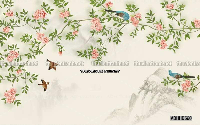 Hoa Đào, Hoa Mộc Lan, phong cách trang trí Chinoiserier, Tranh vẽ hoa Trung Quốc - Kết quả tìm kiếm tranh tường