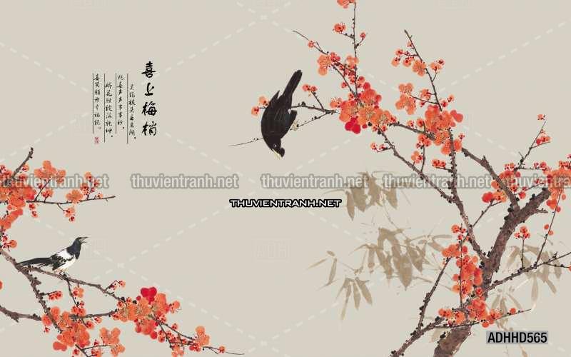 Hoa Đào, Hoa Mộc Lan, phong cách trang trí Chinoiserier, Tranh vẽ hoa Trung Quốc - Kết quả tìm kiếm tranh tường