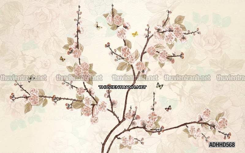 Hoa Đào, Hoa Mộc Lan, phong cách trang trí Chinoiserier, Tranh vẽ hoa Trung Quốc - Kết quả tìm kiếm tranh tường