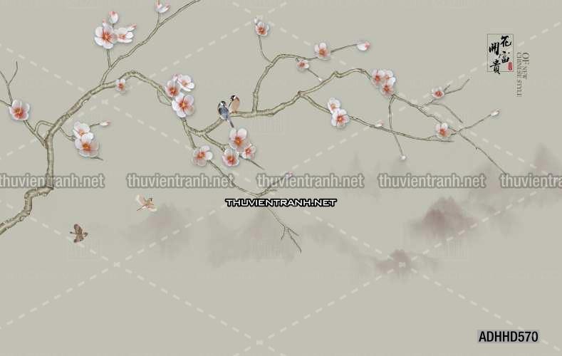 Hoa Đào, Hoa Mộc Lan, phong cách trang trí Chinoiserier, Tranh vẽ hoa Trung Quốc - Kết quả tìm kiếm tranh tường