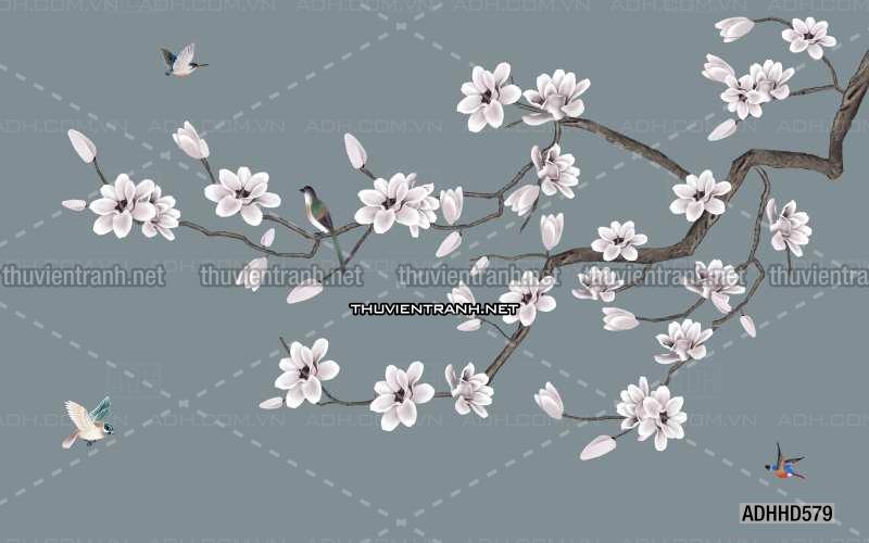 Hoa Đào, Hoa Mộc Lan, phong cách trang trí Chinoiserier, Tranh vẽ hoa Trung Quốc - Kết quả tìm kiếm tranh tường