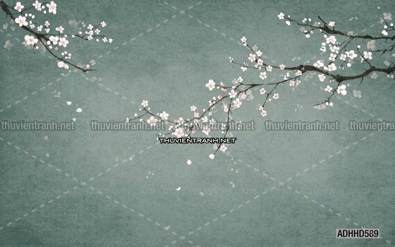 Hoa Đào, Hoa Mộc Lan, phong cách trang trí Chinoiserier, Tranh vẽ hoa Trung Quốc - Kết quả tìm kiếm tranh tường