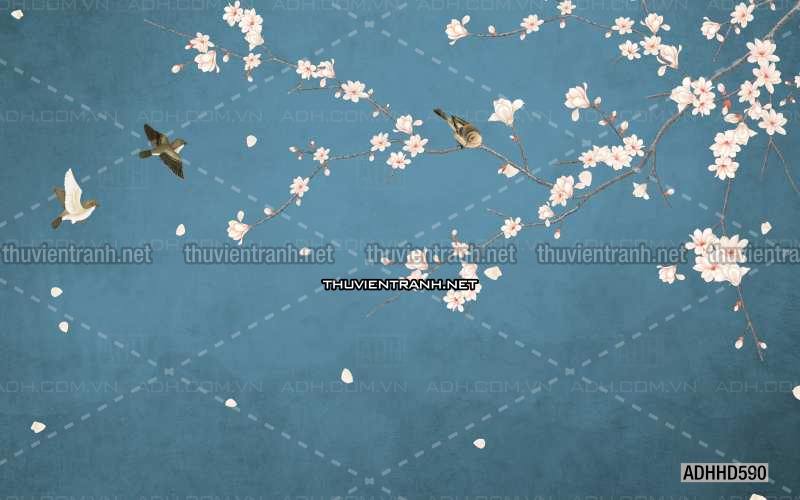 Hoa Đào, Hoa Mộc Lan, phong cách trang trí Chinoiserier, Tranh vẽ hoa Trung Quốc - Kết quả tìm kiếm tranh tường