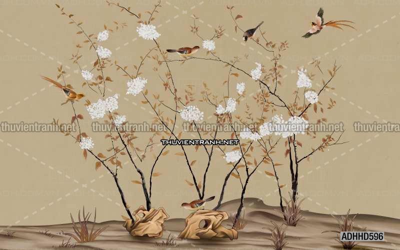 Hoa Đào, Hoa Mộc Lan, phong cách trang trí Chinoiserier, Tranh vẽ hoa Trung Quốc - Kết quả tìm kiếm tranh tường