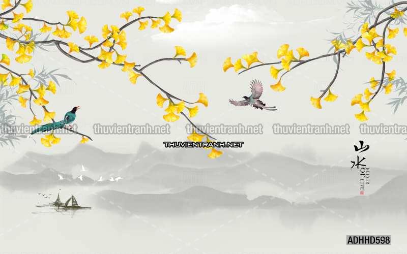 Hoa Đào, Hoa Mộc Lan, phong cách trang trí Chinoiserier, Tranh vẽ hoa Trung Quốc - Kết quả tìm kiếm tranh tường