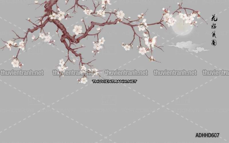 Hoa Đào, Hoa Mộc Lan, phong cách trang trí Chinoiserier, Tranh vẽ hoa Trung Quốc - Kết quả tìm kiếm tranh tường