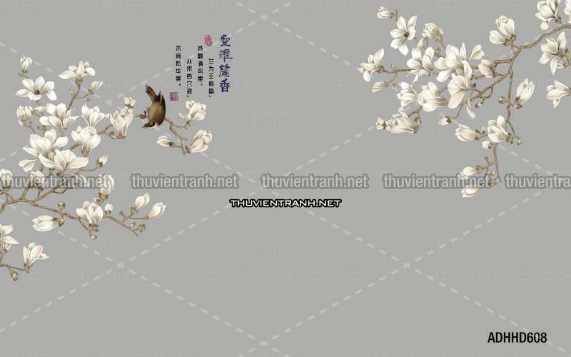 Hoa Đào, Hoa Mộc Lan, phong cách trang trí Chinoiserier, Tranh vẽ hoa Trung Quốc - Kết quả tìm kiếm tranh tường