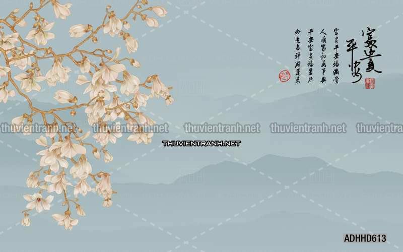 Hoa Đào, Hoa Mộc Lan, phong cách trang trí Chinoiserier, Tranh vẽ hoa Trung Quốc - Kết quả tìm kiếm tranh tường