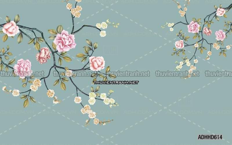 Hoa Đào, Hoa Mộc Lan, phong cách trang trí Chinoiserier, Tranh vẽ hoa Trung Quốc - Kết quả tìm kiếm tranh tường