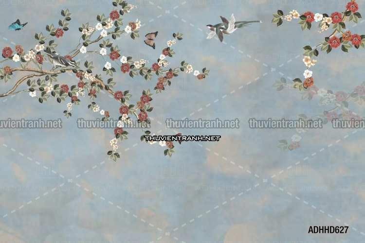 Hoa Đào, Hoa Mộc Lan, phong cách trang trí Chinoiserier, Tranh vẽ hoa Trung Quốc - Kết quả tìm kiếm tranh tường