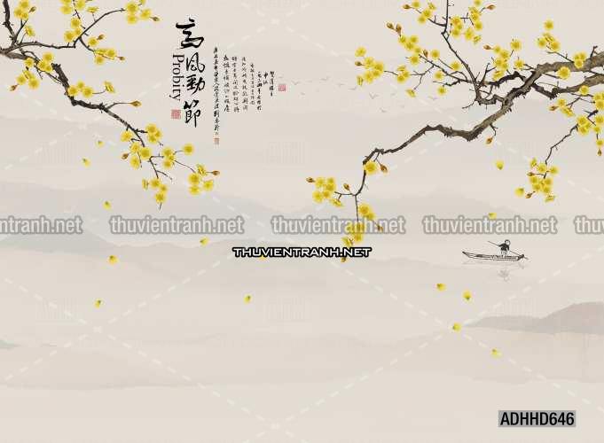 Hoa Đào, Hoa Mộc Lan, phong cách trang trí Chinoiserier, Tranh vẽ hoa Trung Quốc - Kết quả tìm kiếm tranh tường