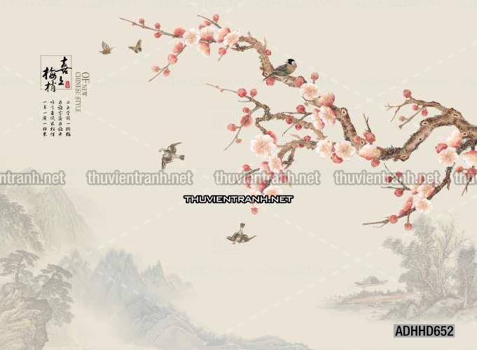 Hoa Đào, Hoa Mộc Lan, phong cách trang trí Chinoiserier, Tranh vẽ hoa Trung Quốc - Kết quả tìm kiếm tranh tường