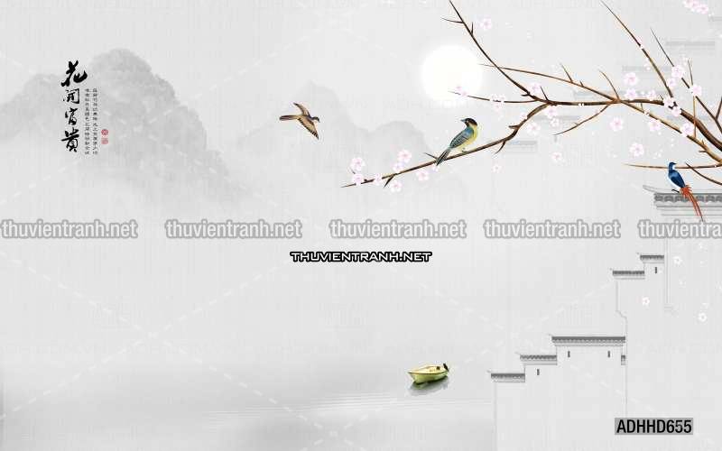 Hoa Đào, Hoa Mộc Lan, phong cách trang trí Chinoiserier, Tranh vẽ hoa Trung Quốc - Kết quả tìm kiếm tranh tường