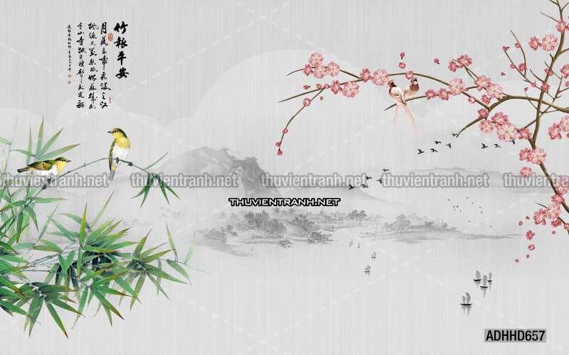 Hoa Đào, Hoa Mộc Lan, phong cách trang trí Chinoiserier, Tranh vẽ hoa Trung Quốc - Kết quả tìm kiếm tranh tường
