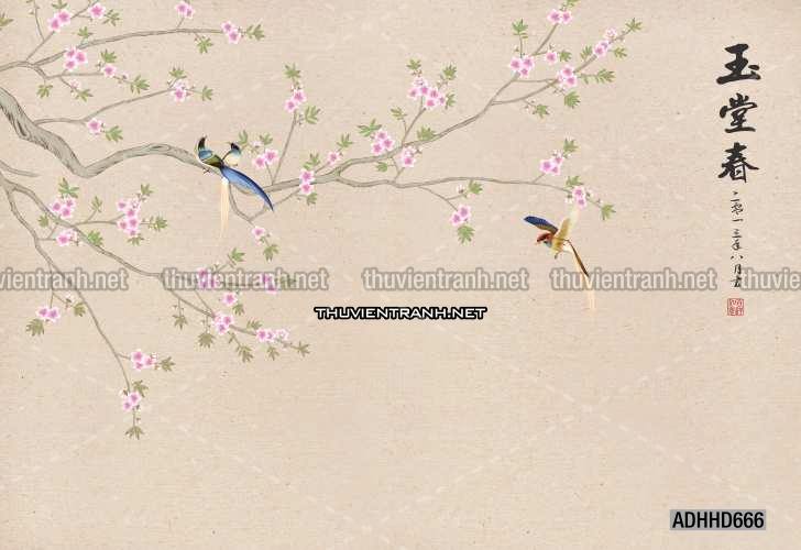 Hoa Đào, Hoa Mộc Lan, phong cách trang trí Chinoiserier, Tranh vẽ hoa Trung Quốc - Kết quả tìm kiếm tranh tường