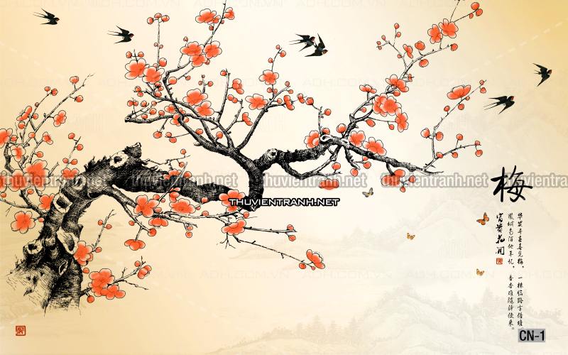Tranh trang trí, tranh vẽ phong Cách Thủy mặc - Tranh tường chất lượng cao