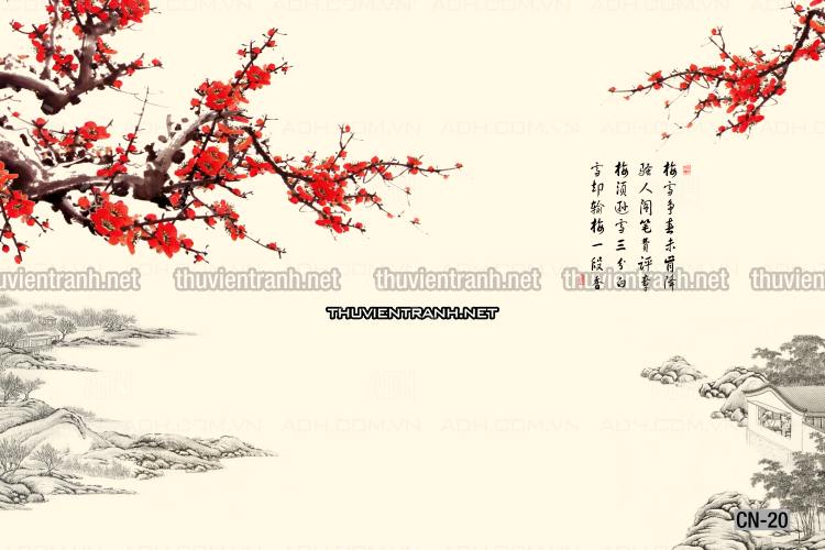 Tranh trang trí, tranh vẽ phong Cách Thủy mặc - Tranh tường chất lượng cao