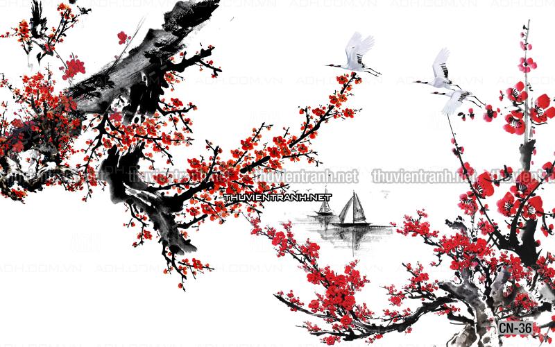 Tranh trang trí, tranh vẽ phong Cách Thủy mặc - Tranh tường chất lượng cao