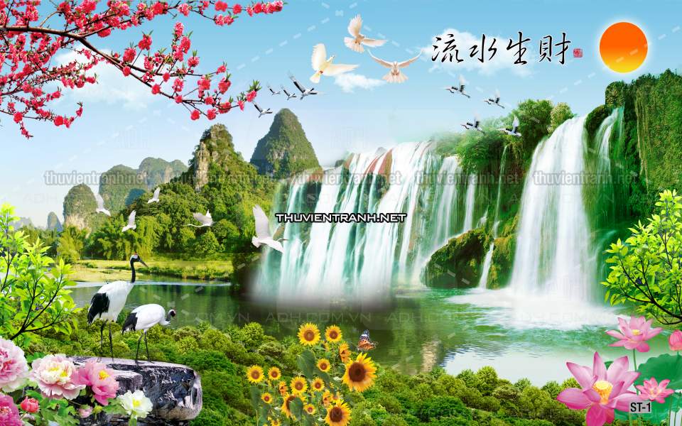 TRANH SƠN THỦY HỮU TÌNH, TRANH PHONG CẢNH SÔNG NÚI, TRUNG QUỐC - Tranh tường chất lượng cao