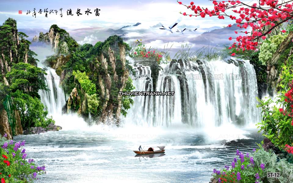 TRANH SƠN THỦY HỮU TÌNH, TRANH PHONG CẢNH SÔNG NÚI, TRUNG QUỐC - Tranh tường chất lượng cao