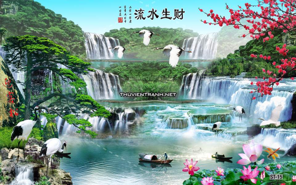 TRANH SƠN THỦY HỮU TÌNH, TRANH PHONG CẢNH SÔNG NÚI, TRUNG QUỐC - Tranh tường chất lượng cao