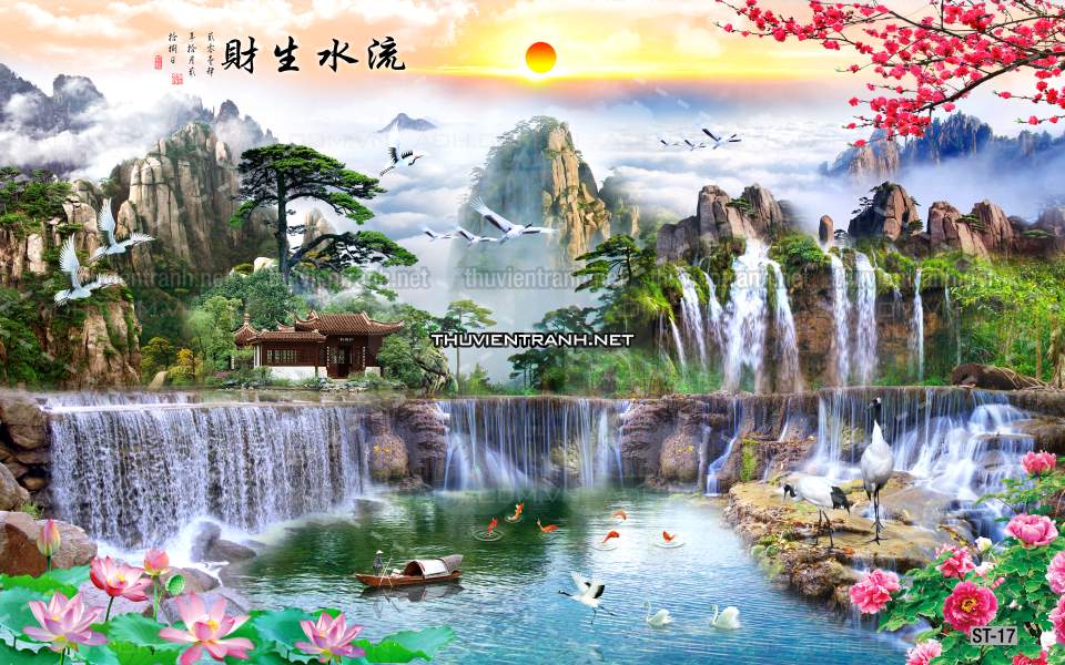 TRANH SƠN THỦY HỮU TÌNH, TRANH PHONG CẢNH SÔNG NÚI, TRUNG QUỐC - Tranh tường chất lượng cao