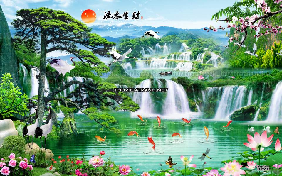 TRANH SƠN THỦY HỮU TÌNH, TRANH PHONG CẢNH SÔNG NÚI, TRUNG QUỐC - Tranh tường chất lượng cao