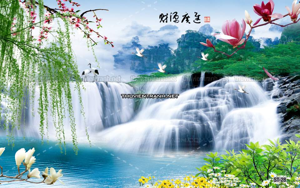 TRANH SƠN THỦY HỮU TÌNH, TRANH PHONG CẢNH SÔNG NÚI, TRUNG QUỐC - Tranh tường chất lượng cao
