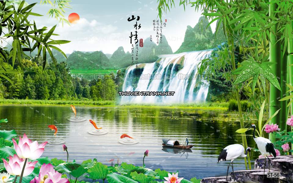 TRANH SƠN THỦY HỮU TÌNH, TRANH PHONG CẢNH SÔNG NÚI, TRUNG QUỐC - Tranh tường chất lượng cao