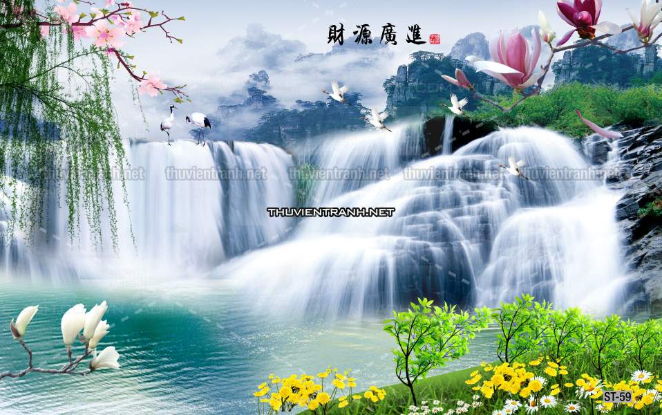 TRANH SƠN THỦY HỮU TÌNH, TRANH PHONG CẢNH SÔNG NÚI, TRUNG QUỐC - Tranh tường chất lượng cao