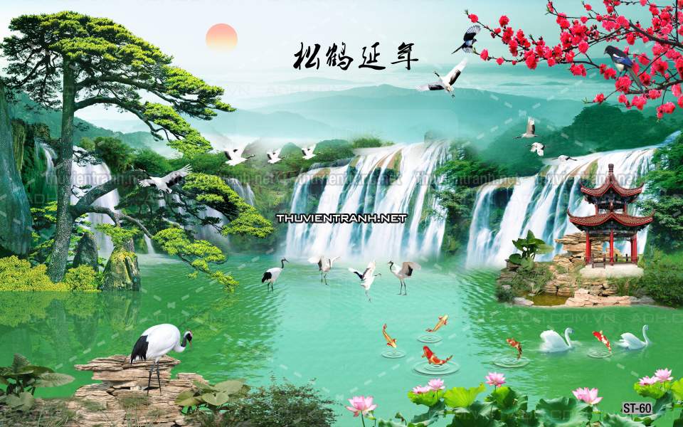 TRANH SƠN THỦY HỮU TÌNH, TRANH PHONG CẢNH SÔNG NÚI, TRUNG QUỐC - Tranh tường chất lượng cao
