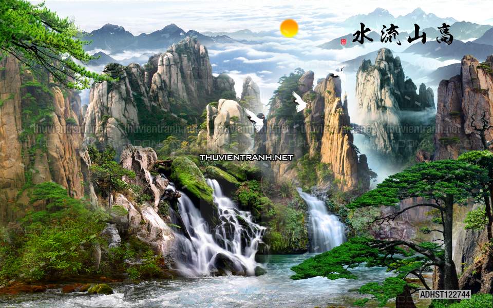 TRANH SƠN THỦY HỮU TÌNH, TRANH PHONG CẢNH SÔNG NÚI, TRUNG QUỐC - Tranh tường chất lượng cao