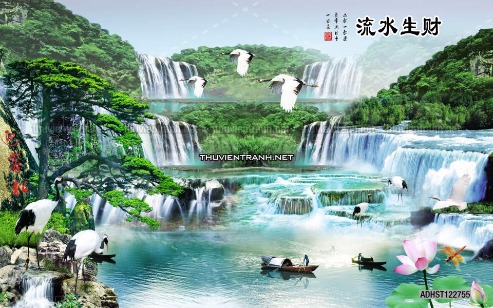 TRANH SƠN THỦY HỮU TÌNH, TRANH PHONG CẢNH SÔNG NÚI, TRUNG QUỐC - Tranh tường chất lượng cao