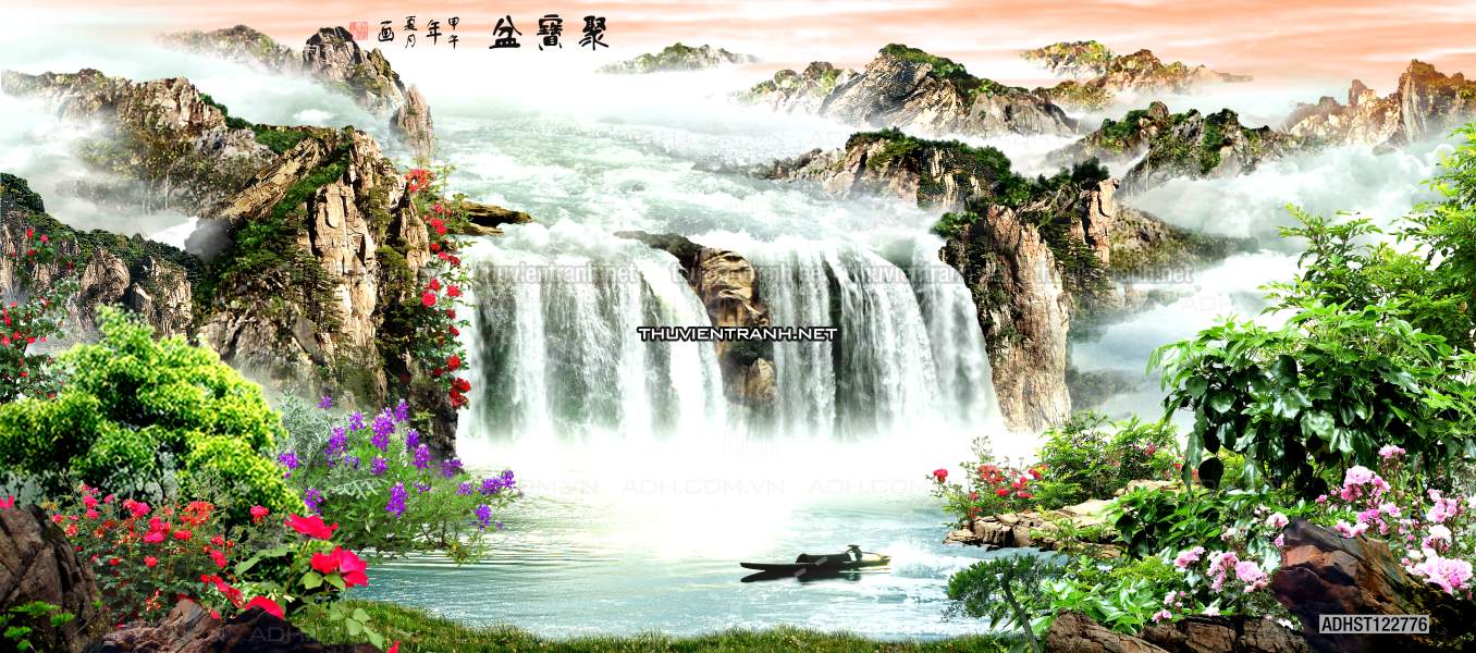 TRANH SƠN THỦY HỮU TÌNH, TRANH PHONG CẢNH SÔNG NÚI, TRUNG QUỐC - Tranh tường chất lượng cao