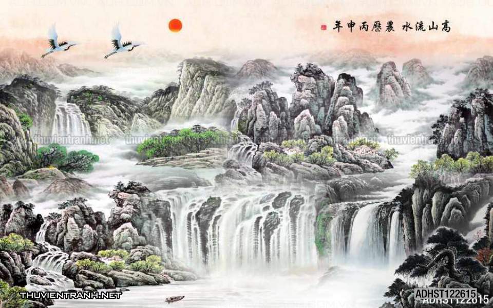 TRANH SƠN THỦY HỮU TÌNH, TRANH PHONG CẢNH SÔNG NÚI, TRUNG QUỐC - Tranh tường chất lượng cao