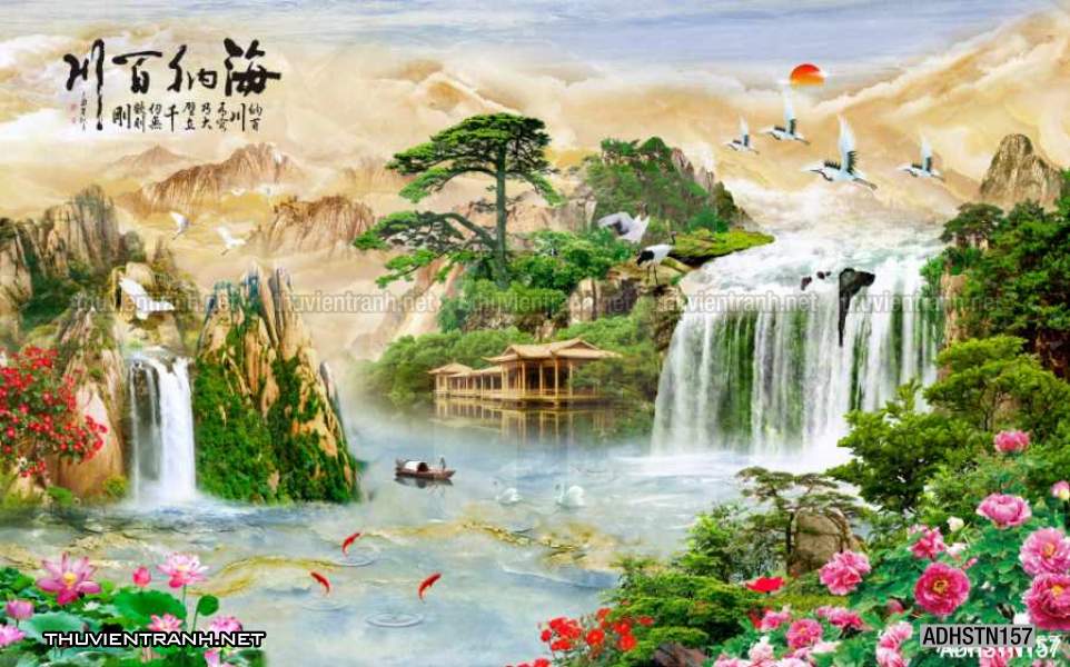 TRANH SƠN THỦY HỮU TÌNH, TRANH PHONG CẢNH SÔNG NÚI, TRUNG QUỐC - Tranh tường chất lượng cao