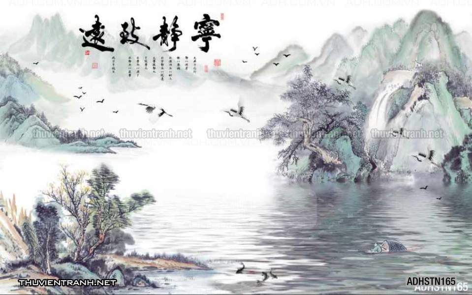 TRANH SƠN THỦY HỮU TÌNH, TRANH PHONG CẢNH SÔNG NÚI, TRUNG QUỐC - Tranh tường chất lượng cao