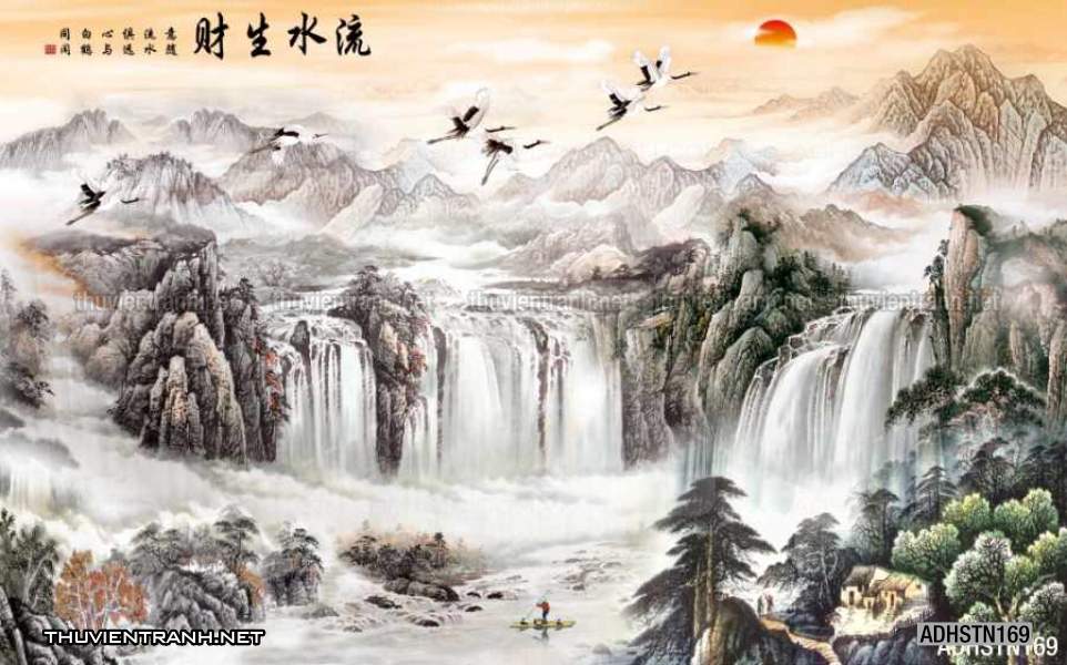 TRANH SƠN THỦY HỮU TÌNH, TRANH PHONG CẢNH SÔNG NÚI, TRUNG QUỐC - Tranh tường chất lượng cao