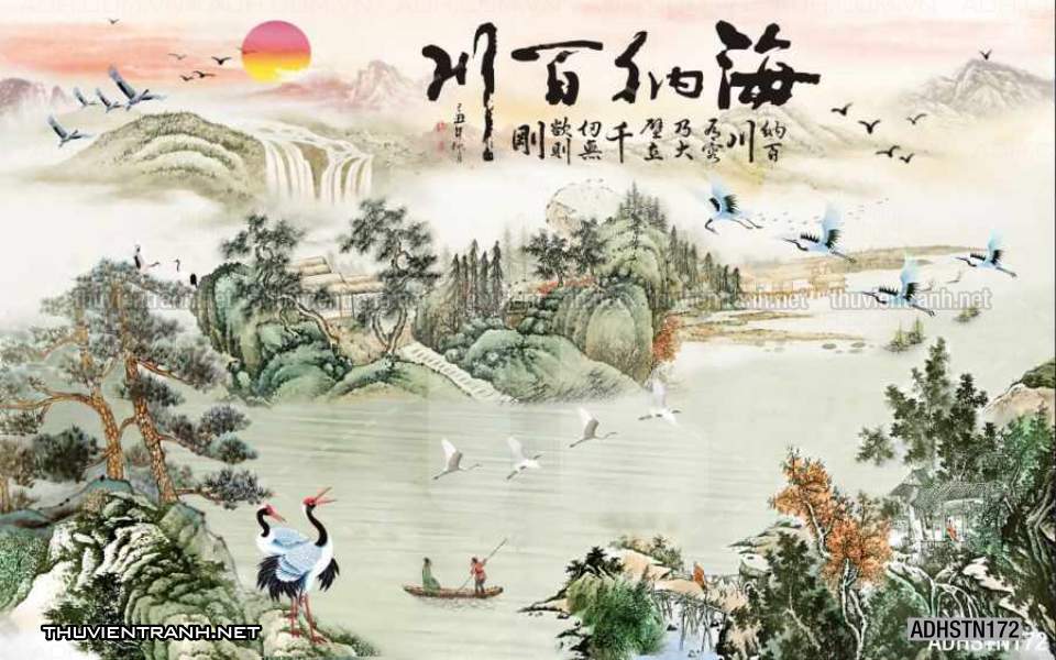 TRANH SƠN THỦY HỮU TÌNH, TRANH PHONG CẢNH SÔNG NÚI, TRUNG QUỐC - Tranh tường chất lượng cao