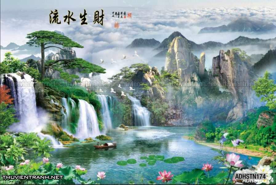 TRANH SƠN THỦY HỮU TÌNH, TRANH PHONG CẢNH SÔNG NÚI, TRUNG QUỐC - Tranh tường chất lượng cao