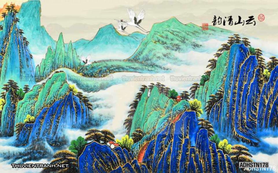 TRANH SƠN THỦY HỮU TÌNH, TRANH PHONG CẢNH SÔNG NÚI, TRUNG QUỐC - Tranh tường chất lượng cao
